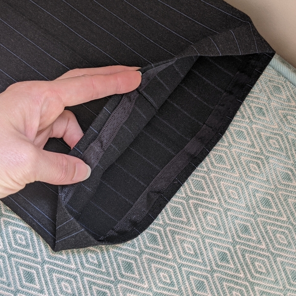 Ann Taylor Dark Gray w/ Blue Pinstripe Dress Pants - Picture 6 of 14